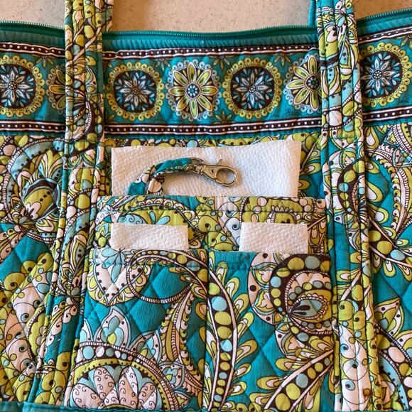 Vera Bradley Peacock Villager 9 Pocket Shoulder Bag Made in USA - Picture 16 of 16